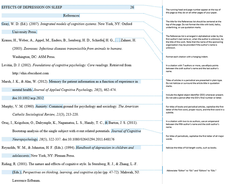 APA References Page Template