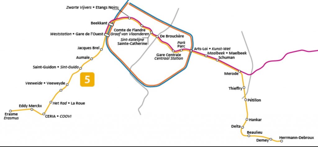 a pic of the brussels Metro #5