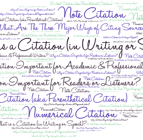 a word cloud of words used in citation article
